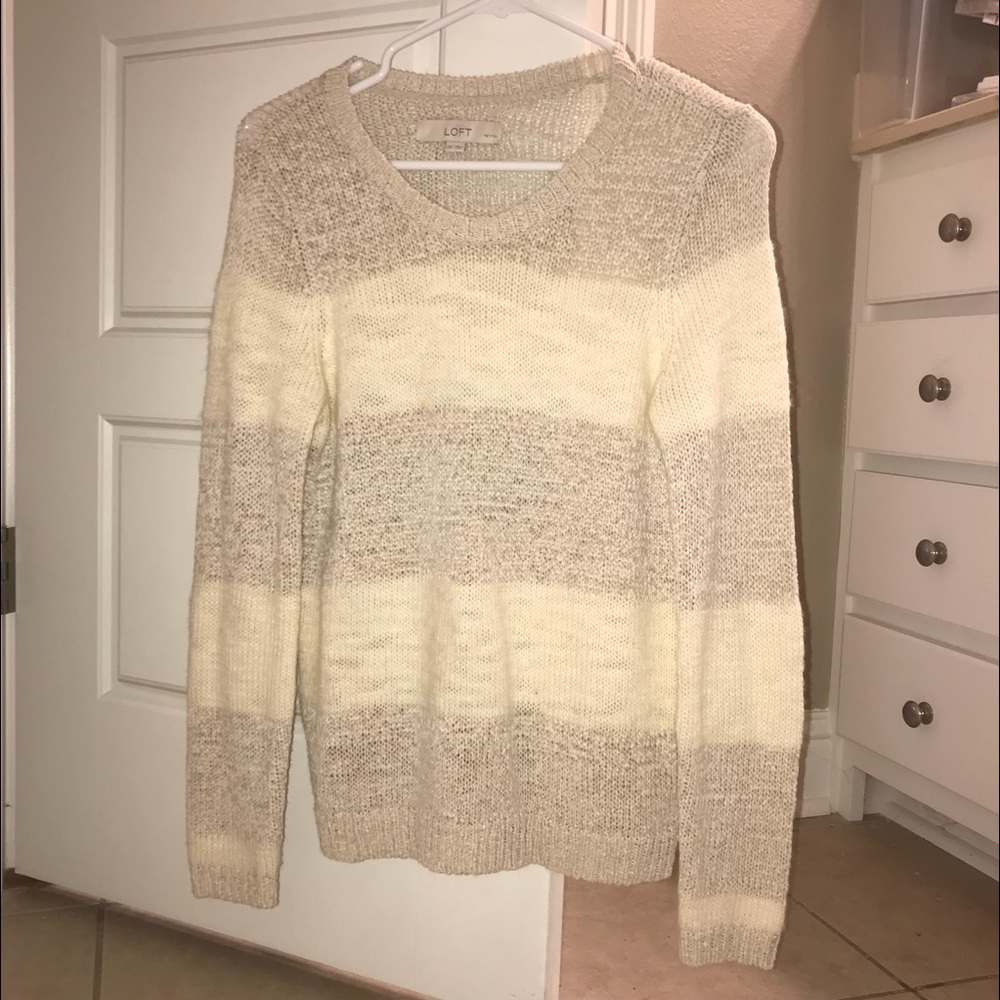 Ann Taylor Loft Small Petite Cream Sweater